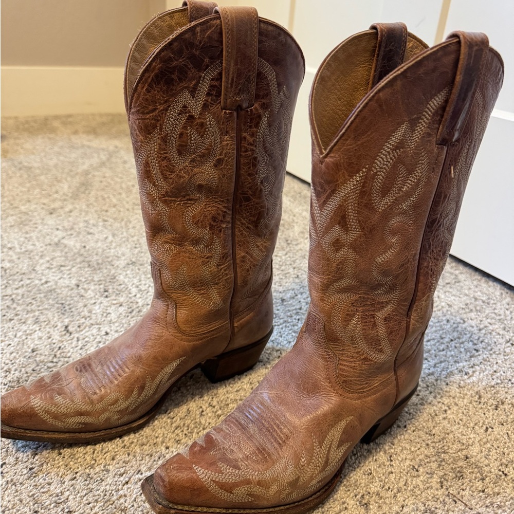 Shyanne Tan Leather Cowboy Boots